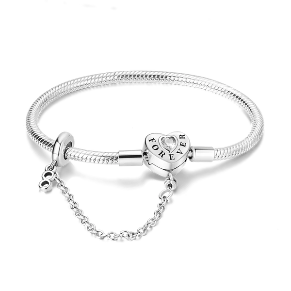 My Life Charm Bracelet in Silver with Heart - Forever