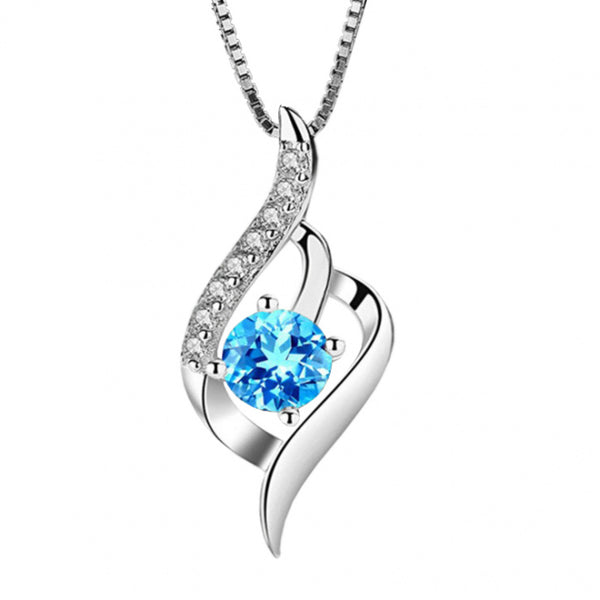 Blue Charm Necklace in 925 Sterling Silver 45cm