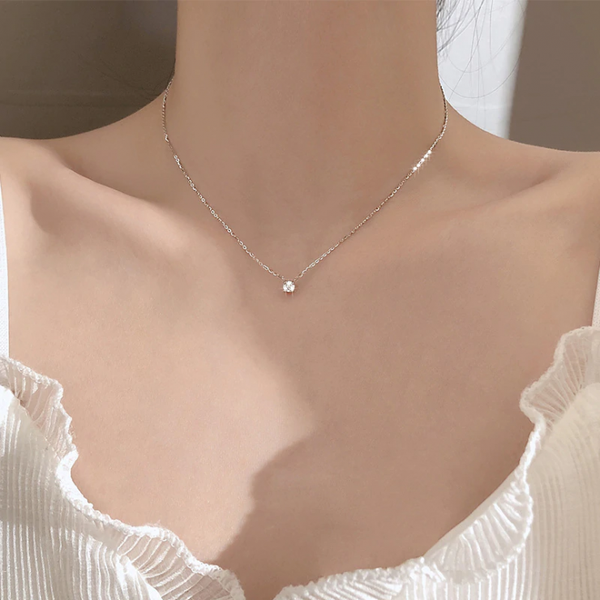 925 Sterling Silver Point of Light Necklace 45cm