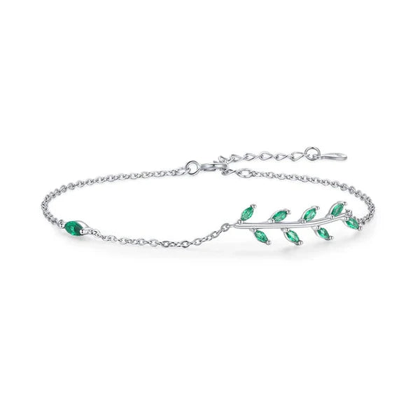 Green Leaves Bracelet 925 Silver